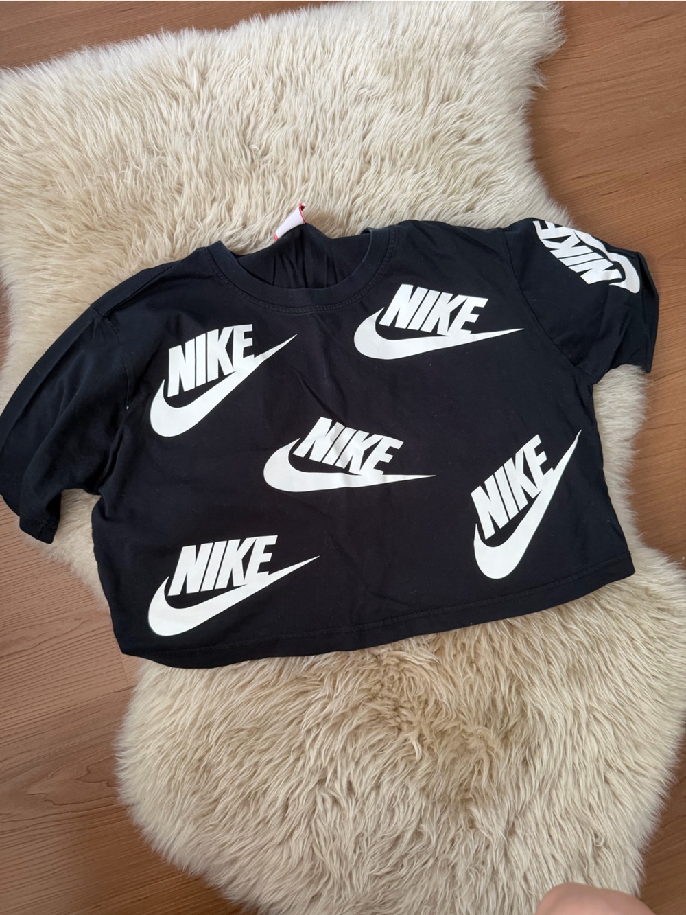 Nike Women’s Black Shorts with White Logo Pattern